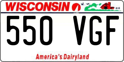 WI license plate 550VGF