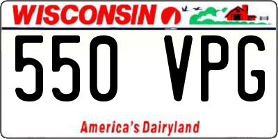 WI license plate 550VPG