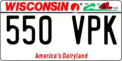 WI license plate 550VPK