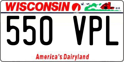 WI license plate 550VPL