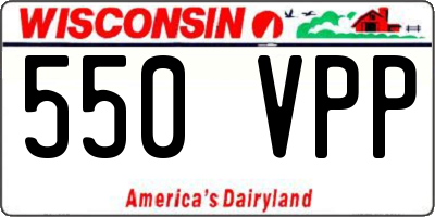 WI license plate 550VPP