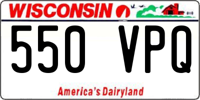 WI license plate 550VPQ