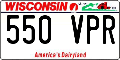 WI license plate 550VPR