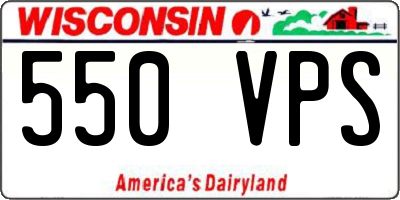 WI license plate 550VPS
