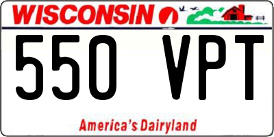 WI license plate 550VPT
