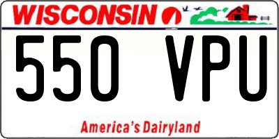 WI license plate 550VPU