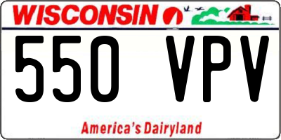WI license plate 550VPV