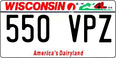 WI license plate 550VPZ