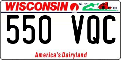 WI license plate 550VQC