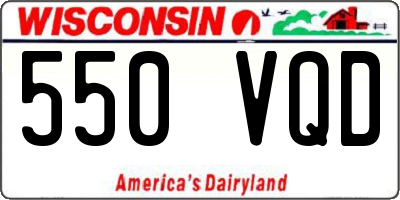WI license plate 550VQD