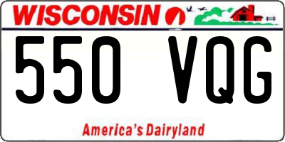 WI license plate 550VQG