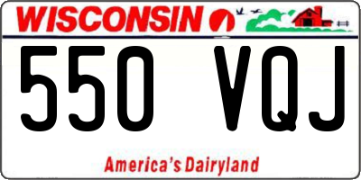 WI license plate 550VQJ