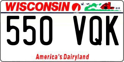 WI license plate 550VQK
