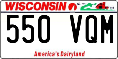 WI license plate 550VQM