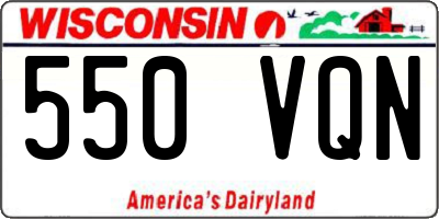 WI license plate 550VQN