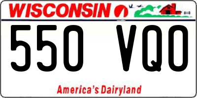 WI license plate 550VQO