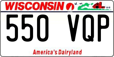 WI license plate 550VQP