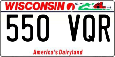WI license plate 550VQR