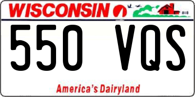 WI license plate 550VQS