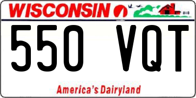 WI license plate 550VQT