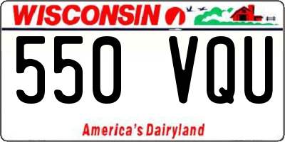 WI license plate 550VQU