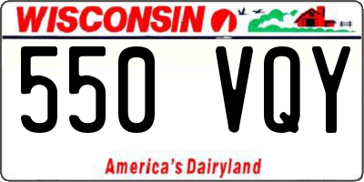 WI license plate 550VQY