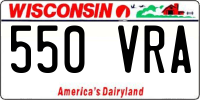 WI license plate 550VRA