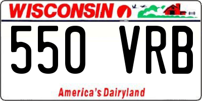 WI license plate 550VRB
