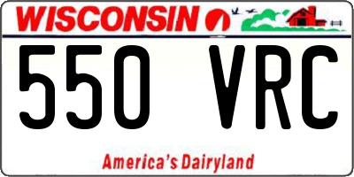 WI license plate 550VRC