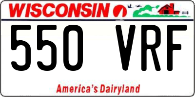 WI license plate 550VRF