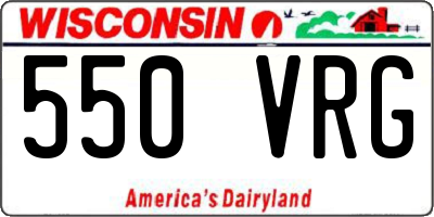 WI license plate 550VRG