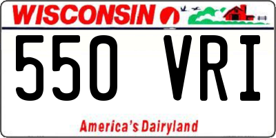 WI license plate 550VRI
