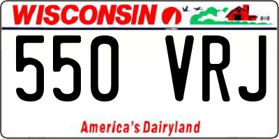 WI license plate 550VRJ