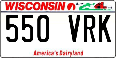 WI license plate 550VRK