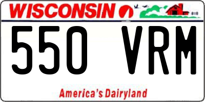 WI license plate 550VRM