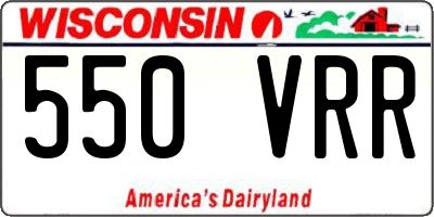 WI license plate 550VRR