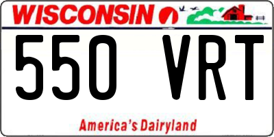 WI license plate 550VRT