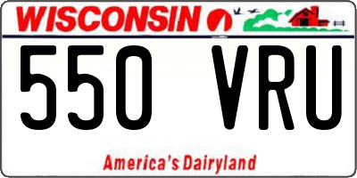 WI license plate 550VRU