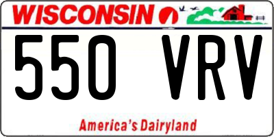 WI license plate 550VRV