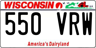 WI license plate 550VRW