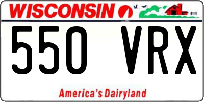 WI license plate 550VRX
