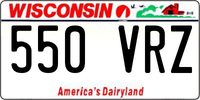 WI license plate 550VRZ