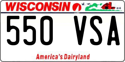 WI license plate 550VSA