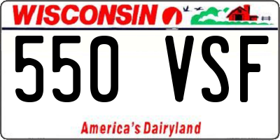 WI license plate 550VSF