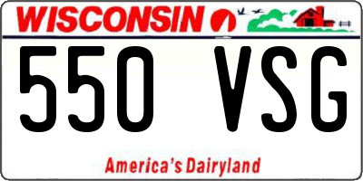 WI license plate 550VSG