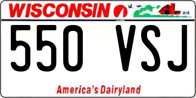 WI license plate 550VSJ
