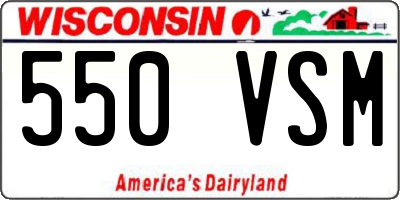 WI license plate 550VSM