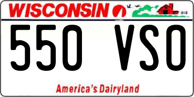 WI license plate 550VSO