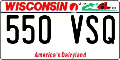 WI license plate 550VSQ