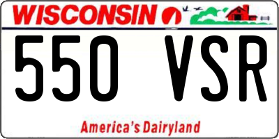 WI license plate 550VSR